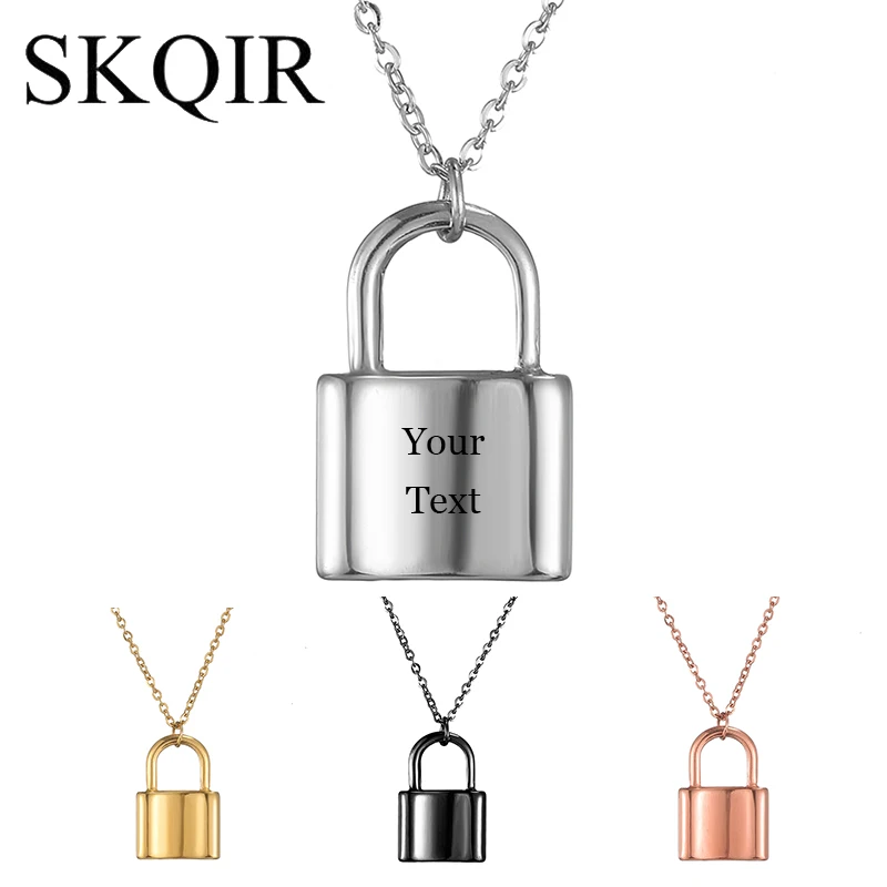 Customized Name Lock Necklace Men 4 Colors Stainless Steel Chain Choker Pendant Couple Jewelry for Women Wife Lover Witness Gift 
Customized Name Lock Necklace Men 4 Colors Stainless Steel Chain Choker Pendant Couple Jewelry for Women Wife Lover Witness Gift