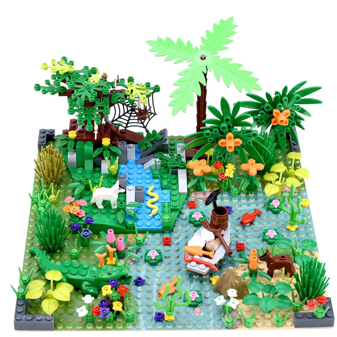 Tropical Rainforest Tree House Latin America Reclusive Life Scene Small Particle Building Blocks Kit with 1 Baseplate
Tropical Rainforest Tree House Latin America Reclusive Life Scene Small Particle Building Blocks Kit with 1 Baseplate