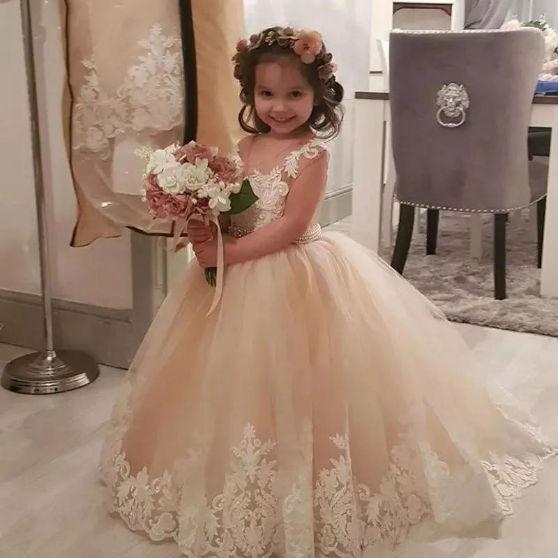 Фото Недорогие милые платья с цветочным узором для девочек на свадьбу Детские