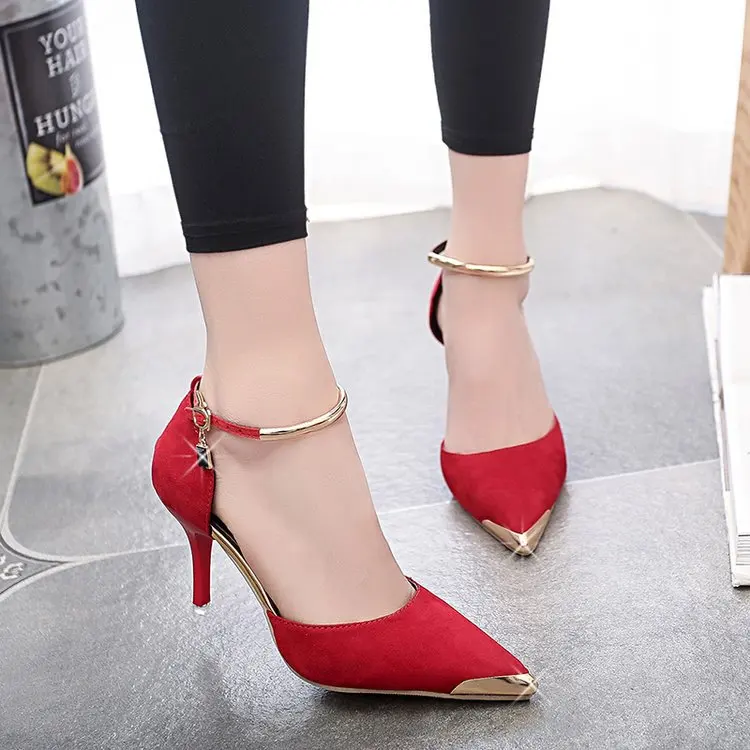 2018 Summer New Style Korean-style-Style Fashion Suede Pointed-Toe Thin Heeled Buckle Pendant Sexy Women's Breathable Shoes
2018 Summer New Style Korean-style-Style Fashion Suede Pointed-Toe Thin Heeled Buckle Pendant Sexy Women's Breathable Shoes