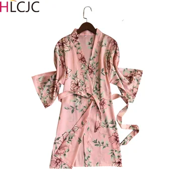 2019 Women Sleepwear Kimono robe Bath Robe Bathrobe Robes Satin Silk Sexy Nightwear Sashes Flower Printed Autumn Home Clothing
2019 Women Sleepwear Kimono robe Bath Robe Bathrobe Robes Satin Silk Sexy Nightwear Sashes Flower Printed Autumn Home Clothing