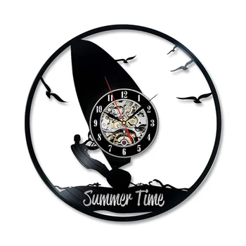 Vinyl CD Record Wall Clock Modern Design Creative Surfing Theme Clocks Vintage Retro Style Wall Watch Silent Home Decor 12 inch
Vinyl CD Record Wall Clock Modern Design Creative Surfing Theme Clocks Vintage Retro Style Wall Watch Silent Home Decor 12 inch