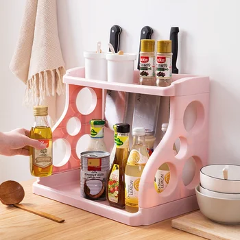 Large-capacity double-layer kitchen storage rack solid and durable seasoning storage rack hollow-out design floor plastic knife
Large-capacity double-layer kitchen storage rack solid and durable seasoning storage rack hollow-out design floor plastic knife