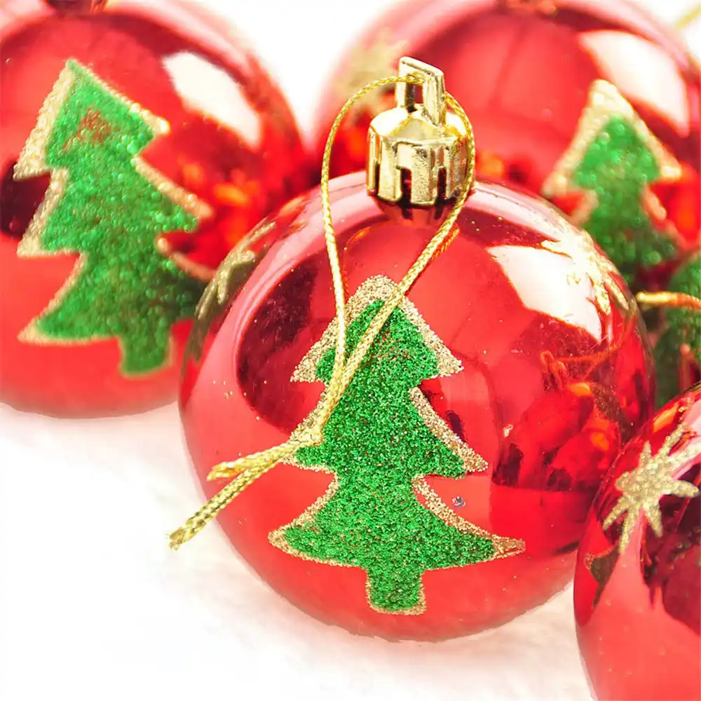 glitter baubles balls xmas tree ornament decoration christmas