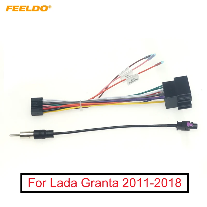 

FEELDO Car Stereo Audio 16PIN Android Power Cable Adapter For Lada Granta 2011-2018 CD/DVD Player Wiring Harness