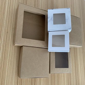 30pcs/Pack Kraft Paper Box Transparent PVC Window Soap Boxes Wedding Valentine's Day Favors Candy Box
30pcs/Pack Kraft Paper Box Transparent PVC Window Soap Boxes Wedding Valentine's Day Favors Candy Box