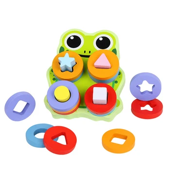 Wooden Educational Frog Shape Color Recognition Geometric Board Block Stack Sort Chunky Puzzle Toys Birthday Gift Toy for Kids
Wooden Educational Frog Shape Color Recognition Geometric Board Block Stack Sort Chunky Puzzle Toys Birthday Gift Toy for Kids