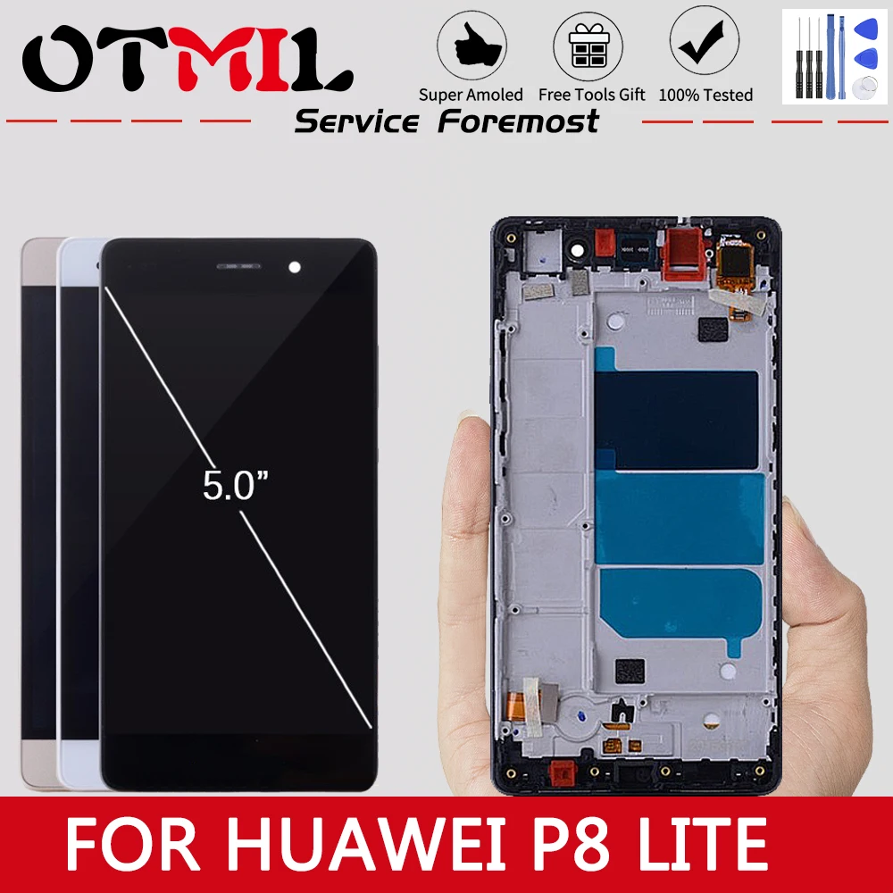 Screen For Huawei P8 Lite LCD Touch ALE L04 L21 LCD Display Screen Panel + Touch Screen Digitizer Sensor Glass Assembly Frame
Screen For Huawei P8 Lite LCD Touch ALE L04 L21 LCD Display Screen Panel + Touch Screen Digitizer Sensor Glass Assembly Frame