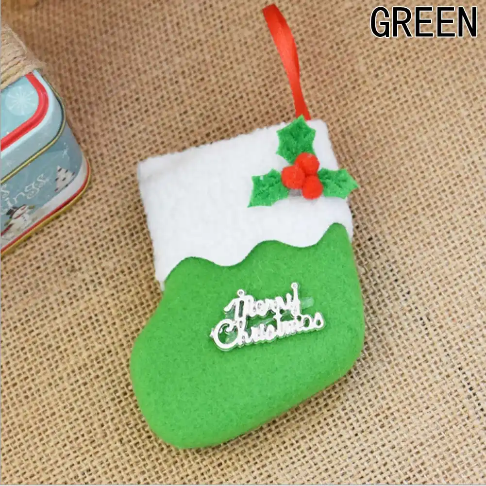 mini christmas stockings socks santa claus children candy gift