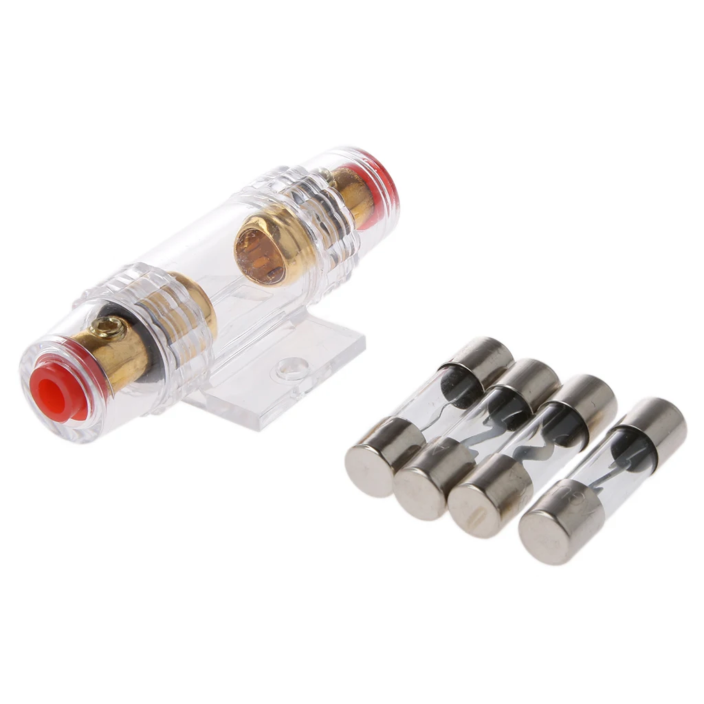 Car Audio Stereo AGU Fuse Holder Box 4 / 8 Gauge Wire With 4pcs 60 AMP Fuses Car Audio Stereo AGU Fuse Holder Box 4 / 8 Gauge Wire With 4pcs 60 AMP Fuses