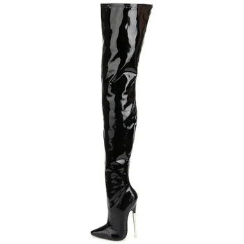 Women Over-the-knee Boots 18CM Super High Heel Pointed toe PU Leather Metal Heels Zip Crotch Long Boots Custom Made
Women Over-the-knee Boots 18CM Super High Heel Pointed toe PU Leather Metal Heels Zip Crotch Long Boots Custom Made