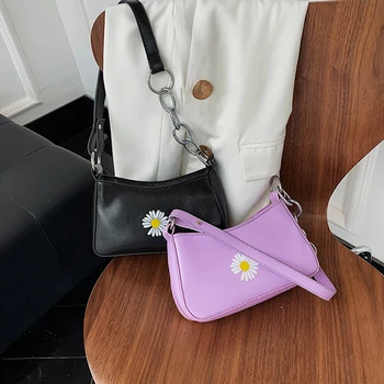 Fashion Exquisite Shopping Bag Elegant Women Daisy Flower Underarm Shoulder Bag Small Lady PU Travel Handbags
Fashion Exquisite Shopping Bag Elegant Women Daisy Flower Underarm Shoulder Bag Small Lady PU Travel Handbags