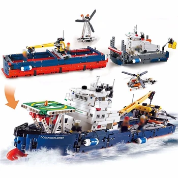 Technic city Ocean Explorer ship 2in1 building block Submarine Helicopter Push Boat Barge building toy figures 42064
Technic city Ocean Explorer ship 2in1 building block Submarine Helicopter Push Boat Barge building toy figures 42064