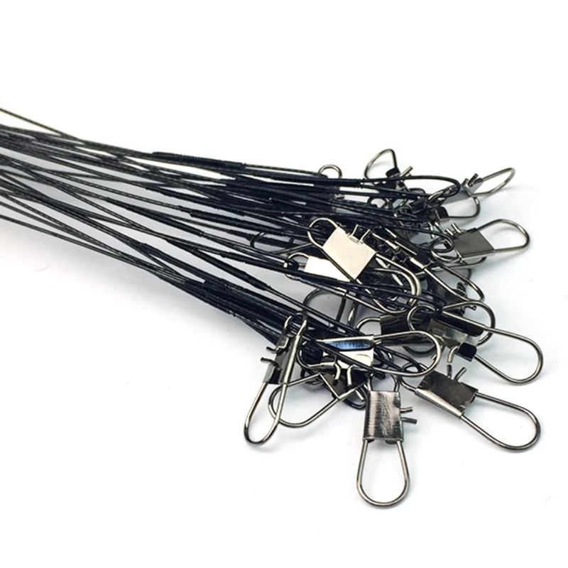 

100pcs/lot Anti-bite Steel Fishing Lines Braided Leading Steel Wire Lure Swivel Fishhook Stainless Fishing Gear Accessories Tool