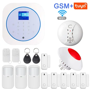 TUYA WIFI GSM Alarm System Burglar Security Wireless System Remote APP control Multiple Language Work with Google Home/Alexa
TUYA WIFI GSM Alarm System Burglar Security Wireless System Remote APP control Multiple Language Work with Google Home/Alexa