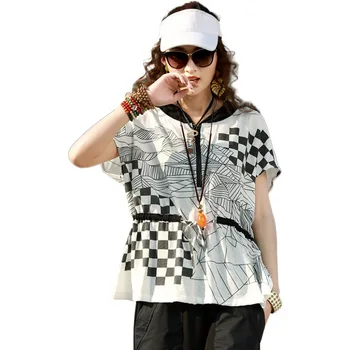 2020 Summer Pullover Hooded Short Sleeve T Shirt Zipper Top Fashion Printing Elastic Waist Slimming T Shirt Female Z2
2020 Summer Pullover Hooded Short Sleeve T Shirt Zipper Top Fashion Printing Elastic Waist Slimming T Shirt Female Z2