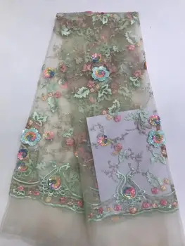 newest muti color sequin Modern design French net lace fabric African sequins lace embroidery tulle lace fabric for party dress 
newest muti color sequin Modern design French net lace fabric African sequins lace embroidery tulle lace fabric for party dress
