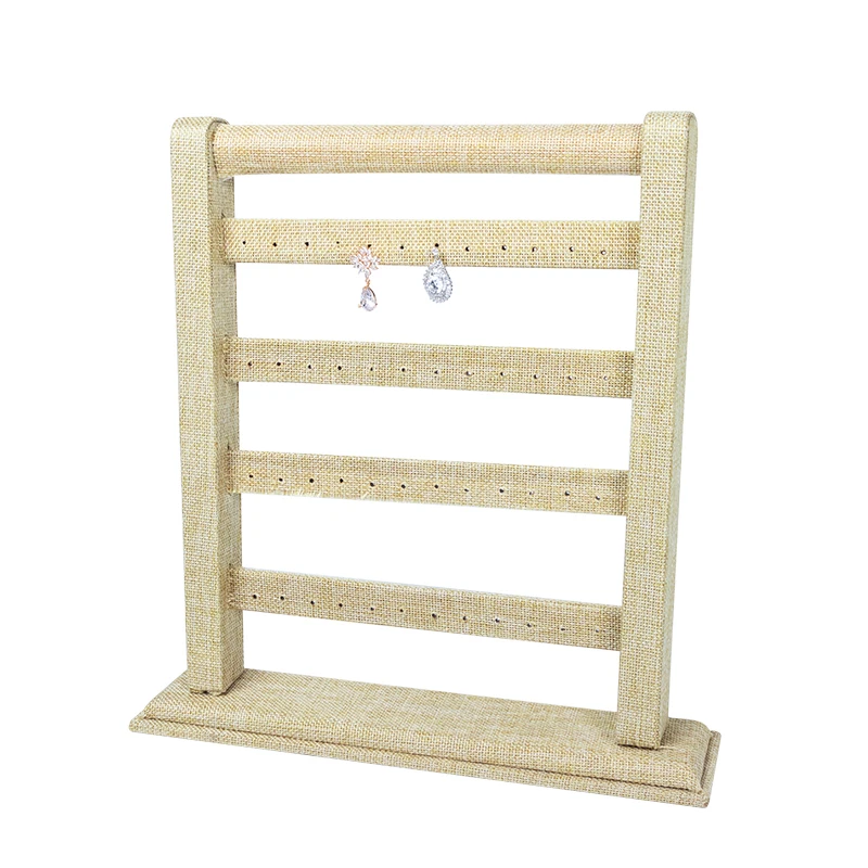 High Quality Beige Linen 4 - Layer Earring Shelf Jewelry Holder Display Stand Necklace Hanging Showcase Removable
High Quality Beige Linen 4 - Layer Earring Shelf Jewelry Holder Display Stand Necklace Hanging Showcase Removable