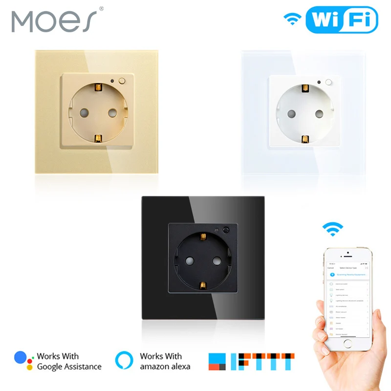 EU WiFi Smart Wall Socket 16A Outlet Glass Panel Gemany Smart Life/Tuya Remote Control Works with Amazon Echo Alexa Google Home
EU WiFi Smart Wall Socket 16A Outlet Glass Panel Gemany Smart Life/Tuya Remote Control Works with Amazon Echo Alexa Google Home