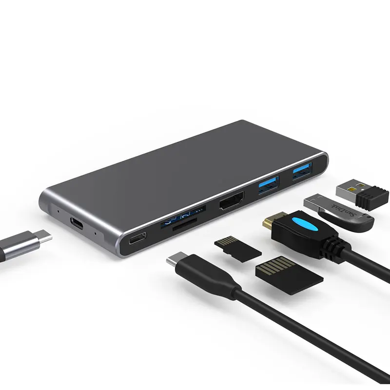 USB C HUB with M.2 NGFF Hard Drive Enclosure for MacBook Pro Type-C to HDMI 4K PD SD TF USB 3.0 Adapter Dock 6 in 1 Type C HUB
USB C HUB with M.2 NGFF Hard Drive Enclosure for MacBook Pro Type-C to HDMI 4K PD SD TF USB 3.0 Adapter Dock 6 in 1 Type C HUB