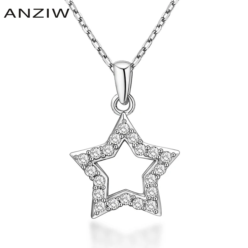 ANZIW класса люкс 925 стерлингового серебра кулон ожерелье для женщин Классическая