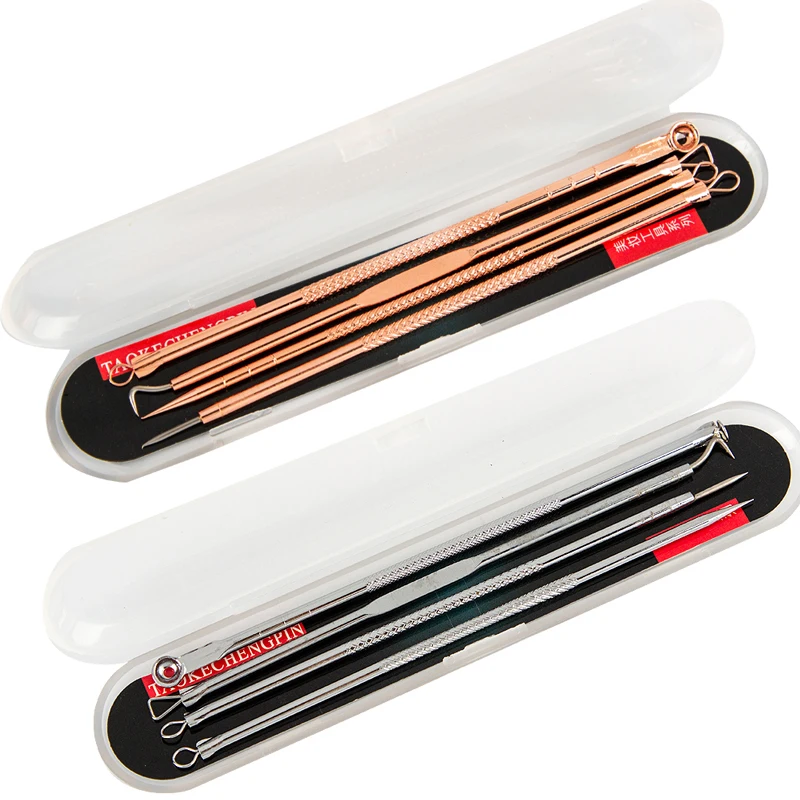 4PCS Blackhead Extractor Silver Rose Gold Black Dots Cleaner Acne Blemish Remover Needles Set Black Spots Pore Cleanser Tool
4PCS Blackhead Extractor Silver Rose Gold Black Dots Cleaner Acne Blemish Remover Needles Set Black Spots Pore Cleanser Tool