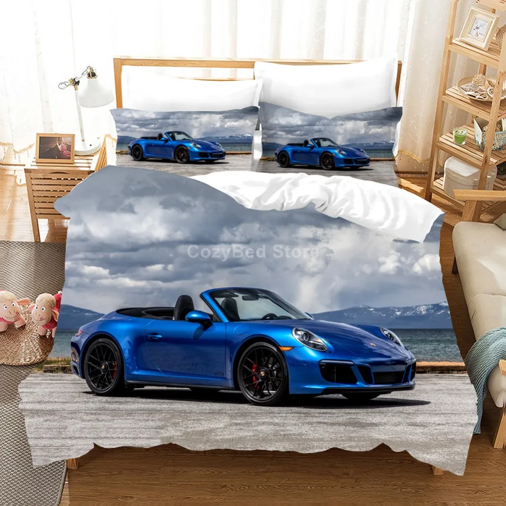 

Blue Racing Car Bedding Set Fashion Modern 3d Duvet Cover Set Comforter Bed Linen Twin Queen King Single Size Luxury Cool Gift