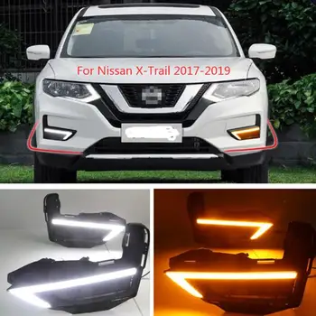 1Pair DRL For Nissan X-Trail Xtrail X trail 2017 2018 2019 Daytime Running Lights fog lamp cover 12V Daylight with yellow signal 
1Pair DRL For Nissan X-Trail Xtrail X trail 2017 2018 2019 Daytime Running Lights fog lamp cover 12V Daylight with yellow signal