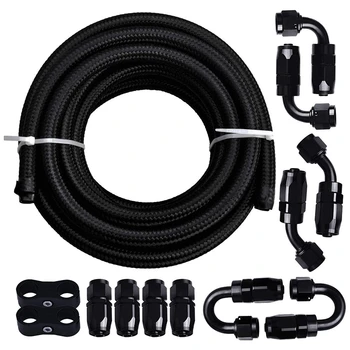 20Ft 6AN 3/8 Inch Fuel Pipe Joint Kit Nylon Braided CPE Oil Hose Universal Black and 8 Joints
20Ft 6AN 3/8 Inch Fuel Pipe Joint Kit Nylon Braided CPE Oil Hose Universal Black and 8 Joints
