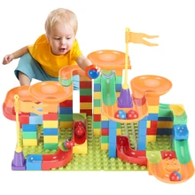 Partícula grande bloques de mármol carrera bloque Compatible LegoINGlys embudo de bloques de bricolaje ladrillos juguetes para los niños(China)