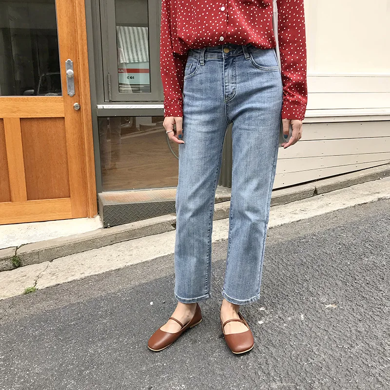 2020 Spring Based Section Women's High-Waist Jeans Straight Leg Pants Washed Jeans Female
2020 Spring Based Section Women's High-Waist Jeans Straight Leg Pants Washed Jeans Female