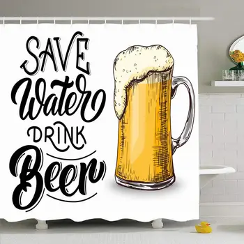 Shower Curtain Set with Hooks 66x72 Save Water Drink Engraving Beer Calligraphy Typographic Hand Cup On Text Lettering Food
Shower Curtain Set with Hooks 66x72 Save Water Drink Engraving Beer Calligraphy Typographic Hand Cup On Text Lettering Food
