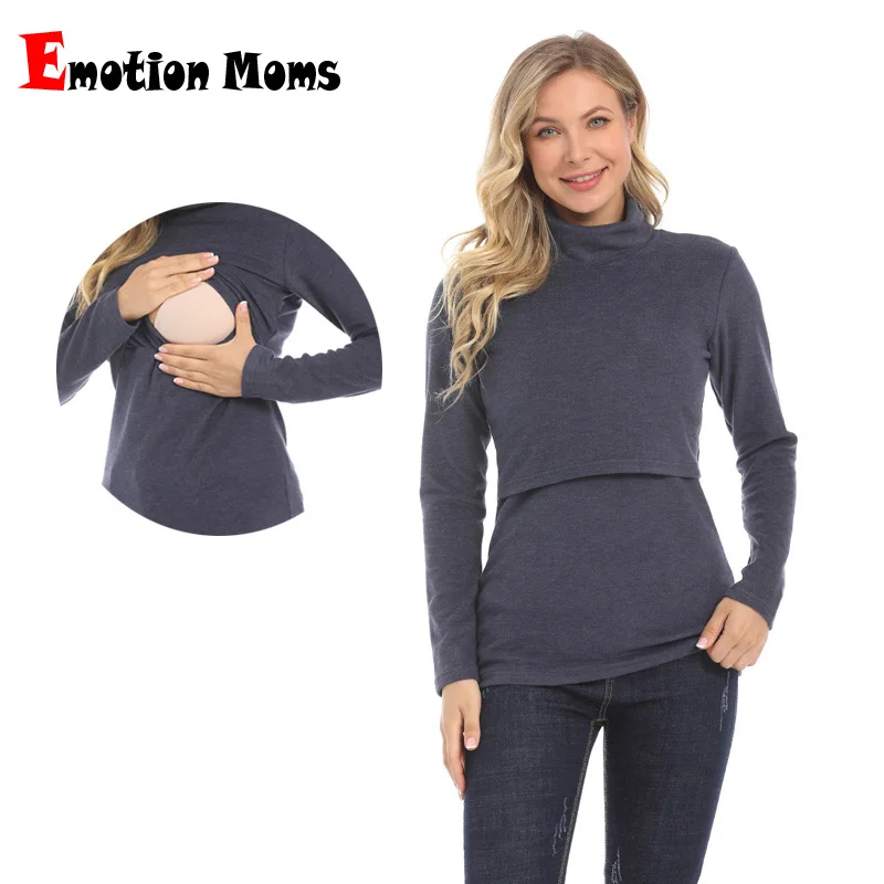 Emotion Moms Winter Turtleneck Warm Long Sleeve Cotton Maternity T-shirt Lactation Tops Breastfeeding Clothes for Pregnant Women
Emotion Moms Winter Turtleneck Warm Long Sleeve Cotton Maternity T-shirt Lactation Tops Breastfeeding Clothes for Pregnant Women