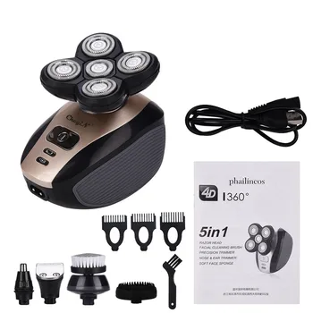 5 In 1 USB Rechargeable Shaver Five Floating Blade Shaving Machine Razor Beard Nose Trimmer Men Electric Face Cleaning Brush
5 In 1 USB Rechargeable Shaver Five Floating Blade Shaving Machine Razor Beard Nose Trimmer Men Electric Face Cleaning Brush