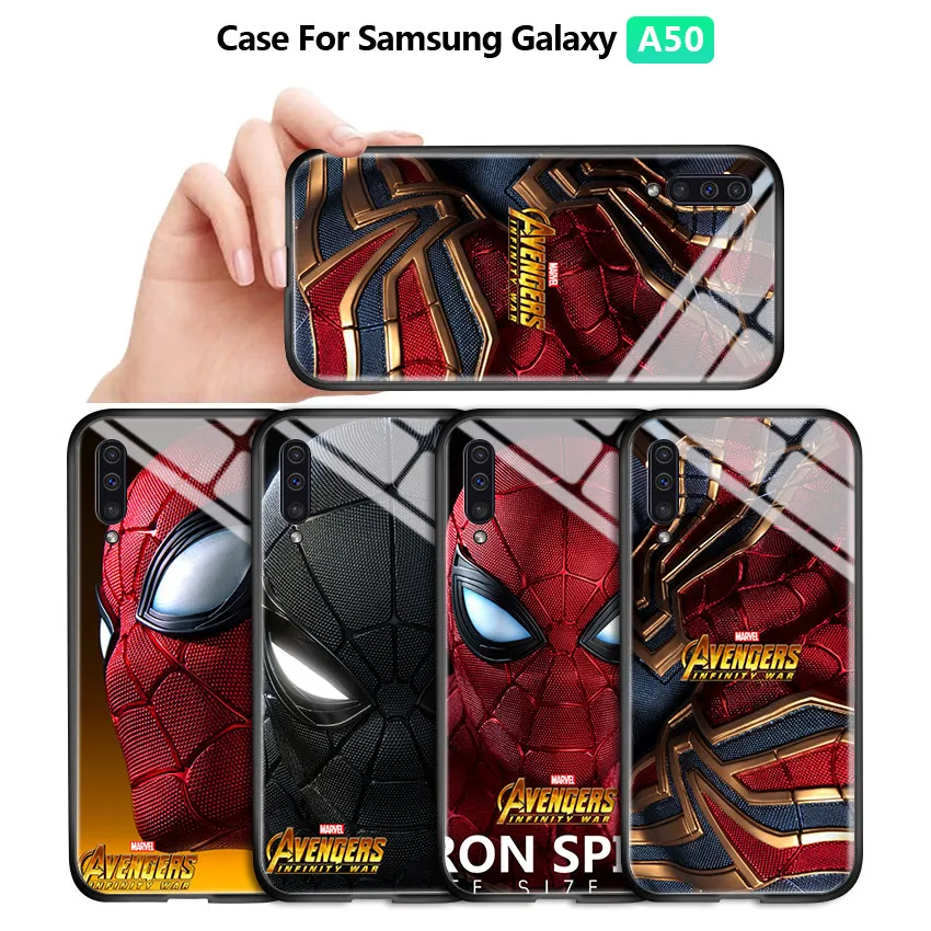 Для Samsung Galaxy A50 A30S A50S Marvel Мститель супергерой Человек паук Мягкий край глянцевый