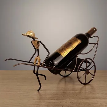 Handmade Metal Man Character Rickshaw Wine Rack Wine Holder Home Decoration Figurines Modern Design Living Room Decor Figurines 
Handmade Metal Man Character Rickshaw Wine Rack Wine Holder Home Decoration Figurines Modern Design Living Room Decor Figurines