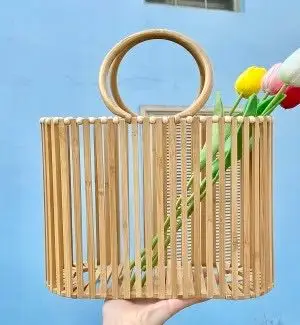 Bamboo Vase 100% Handmade Flower Hand Basket Handbag home decoration 
Bamboo Vase 100% Handmade Flower Hand Basket Handbag home decoration