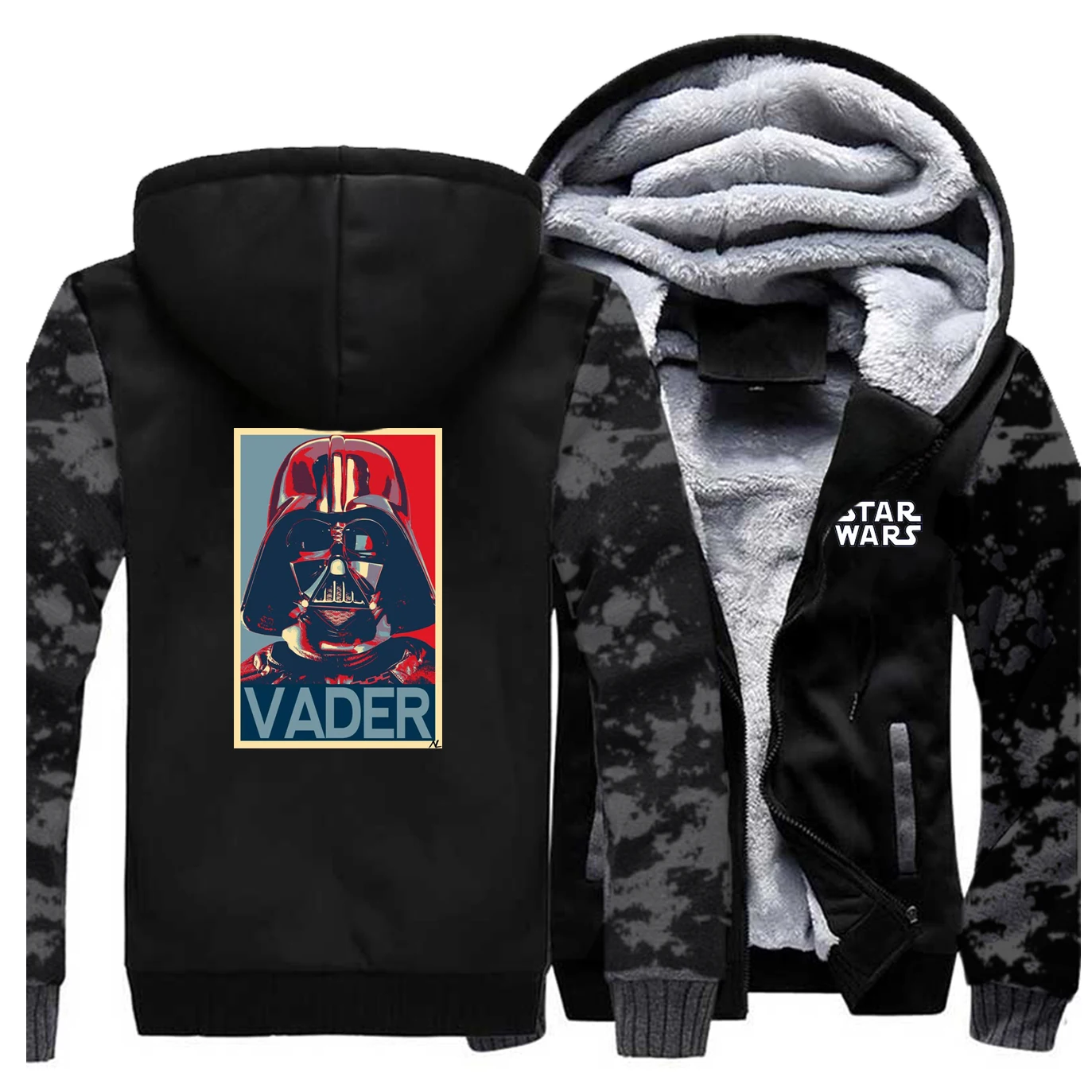 

Star Wars Men Hoodie Winter Jacket Fleece Thich Fleece Warm Darth Vader Hoodie Mens Jackets Sweatshirt Coats Hoody Sportswear