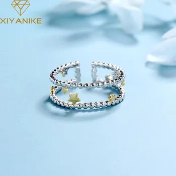 XIYANIKE 925 Sterling Silver Engagement Rings Creative Trendy Little Gold Star Handmade Finger Jewelry Adjustable for Men Women
XIYANIKE 925 Sterling Silver Engagement Rings Creative Trendy Little Gold Star Handmade Finger Jewelry Adjustable for Men Women