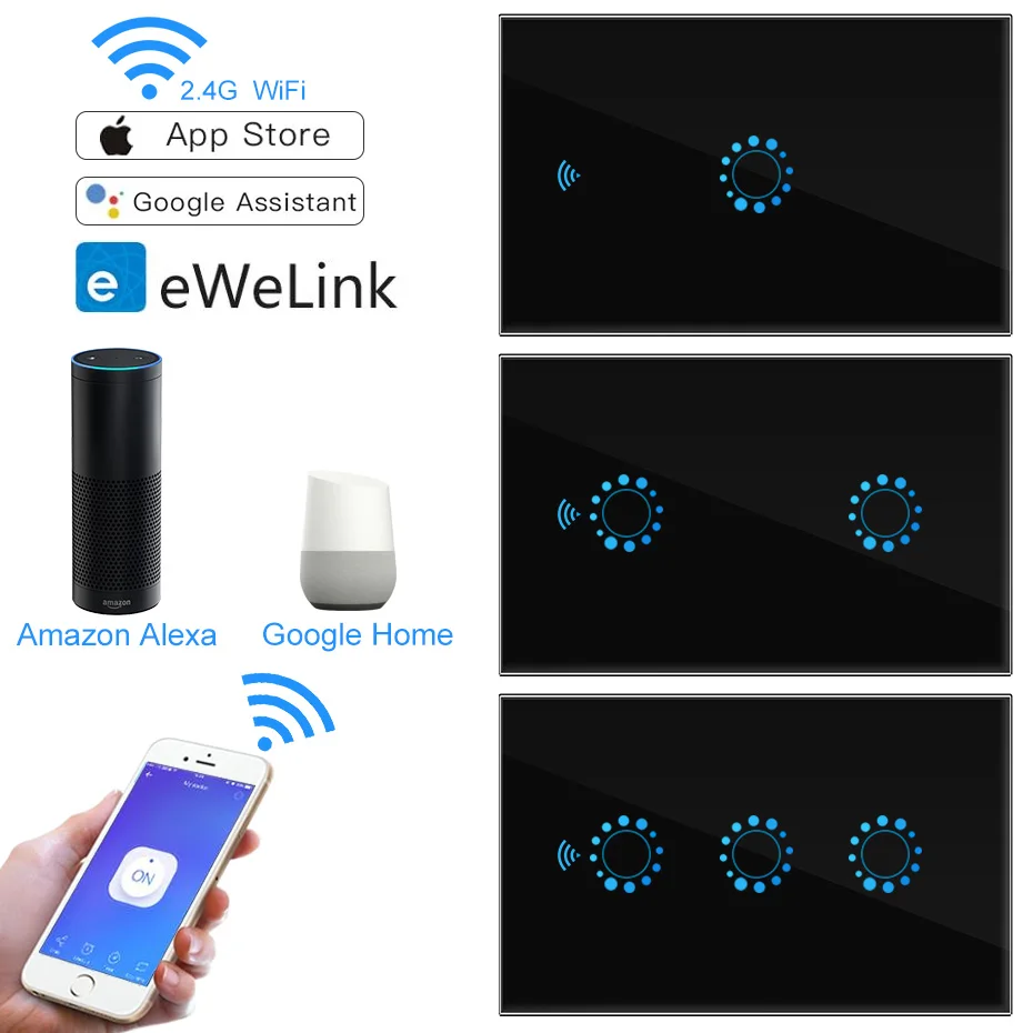 WiFi Smart Switch Wireless Touch Control Wi-Fi Switch Compatible With Google Home Amazon Alexa Waterproof Smart Touch Switch
WiFi Smart Switch Wireless Touch Control Wi-Fi Switch Compatible With Google Home Amazon Alexa Waterproof Smart Touch Switch
