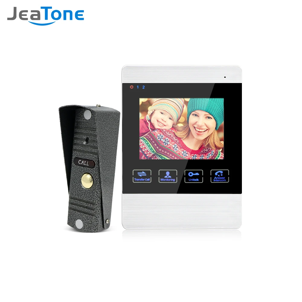 Jeatone 4 inch HD Led Video Door Intercom System Door Bell 1200TVL Camera Automatic Video Storage Release Unlock Metal Doorbell
Jeatone 4 inch HD Led Video Door Intercom System Door Bell 1200TVL Camera Automatic Video Storage Release Unlock Metal Doorbell