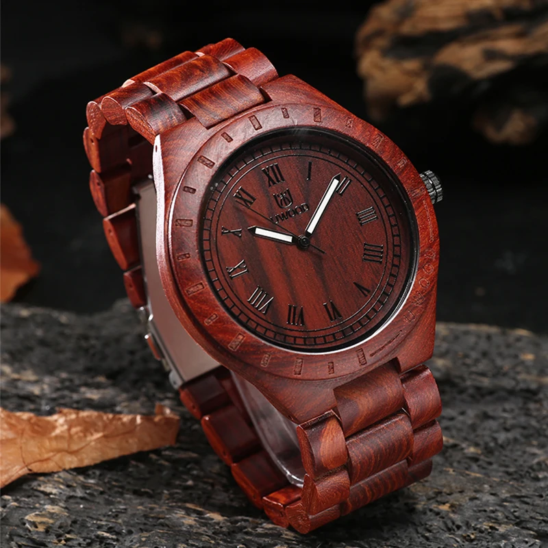 Фото Uwood Wooden Watch for Men Luxury Casual Quartz Eco-friendly Natural | Наручные часы