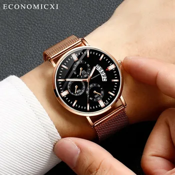 Fashion Simple Stainless Steel With Three Eyes Watch Small Dial Men's Quartz Watch
Fashion Simple Stainless Steel With Three Eyes Watch Small Dial Men's Quartz Watch