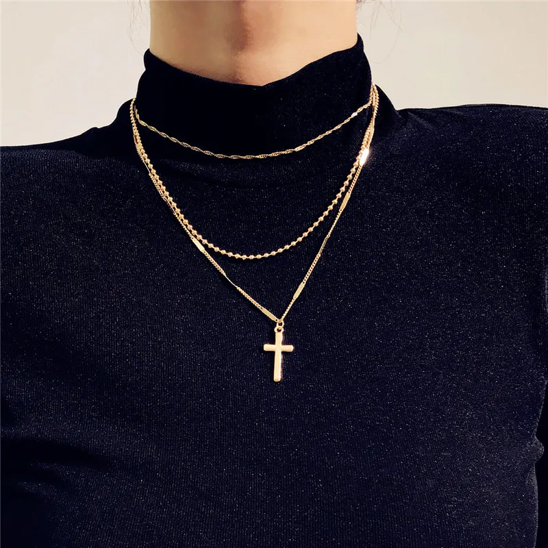 Drop Shipping Multilayer Religious Cross Pendant Necklaces For Women Personality Chain Gold Necklace
Drop Shipping Multilayer Religious Cross Pendant Necklaces For Women Personality Chain Gold Necklace