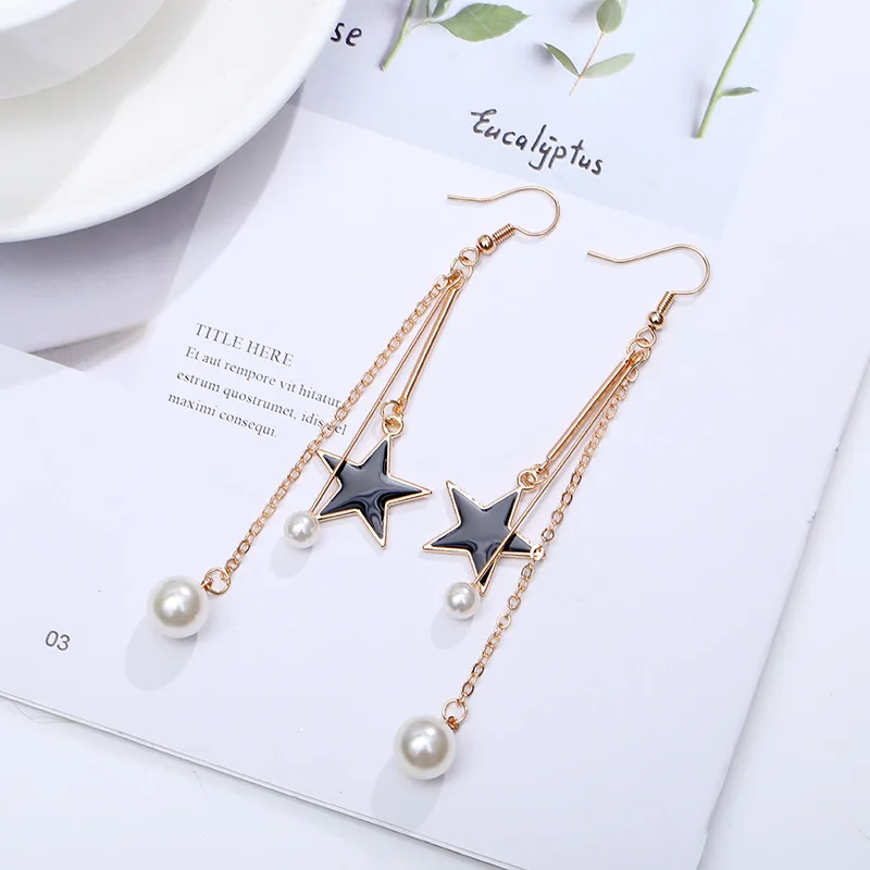 Style Jewelry Luxury Asymmetric Pearl Five-pointed Star Earrings, Suitable for Women Long Tassel Earrings
Style Jewelry Luxury Asymmetric Pearl Five-pointed Star Earrings, Suitable for Women Long Tassel Earrings
