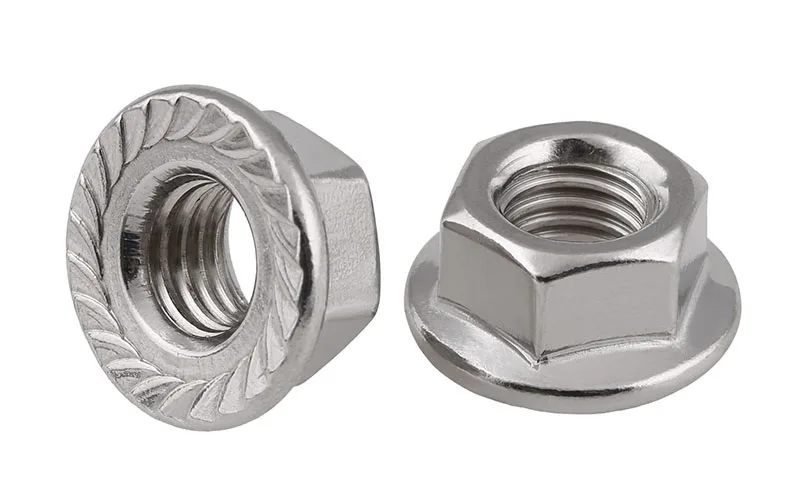Description Picture 4 of item20/10/5/1pcs Lock Flange Nut M4 M5 M6 M8 M10 M12 316 Stainless Steel Hexagon Hex Nuts Locking Flanged Nut DIN6923