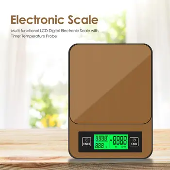 High Precision LCD Digital Multifunctional Kitchen Scale Electronic Drip Coffee Scale with Timer Temperature Measuring Needle
High Precision LCD Digital Multifunctional Kitchen Scale Electronic Drip Coffee Scale with Timer Temperature Measuring Needle