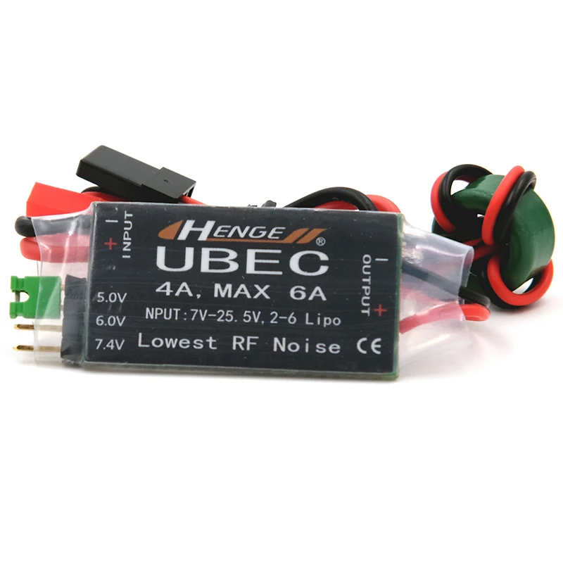 HENGE 4A UBEC Input 7V-25.5V 2-6S Lipo Output 5V 6V / 4A Continuous Max 6A Switch Mode BEC for RC Quadcopter Airplanes Car Parts
HENGE 4A UBEC Input 7V-25.5V 2-6S Lipo Output 5V 6V / 4A Continuous Max 6A Switch Mode BEC for RC Quadcopter Airplanes Car Parts