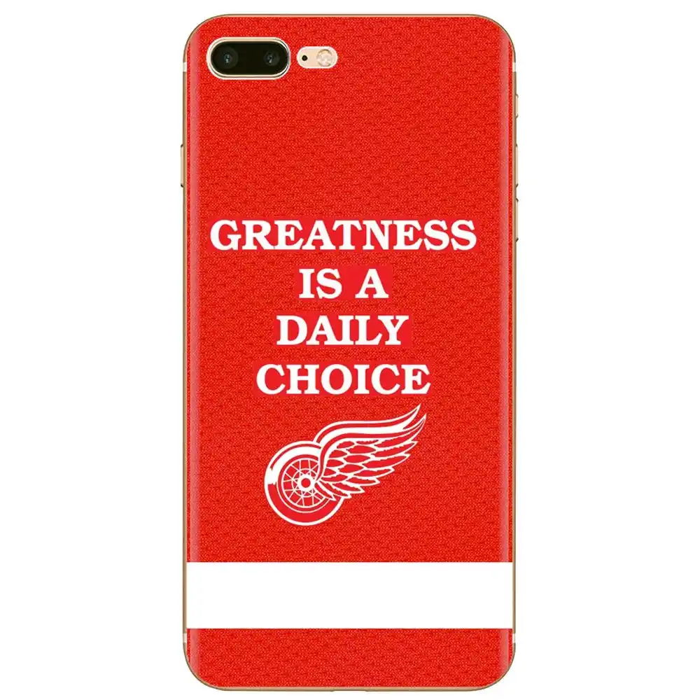 free silicone phone case ice hockey detroit red wings for iphone