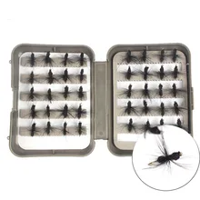 

40Pcs/Box Lure Bait Kit Black Red Trout Nymph Fly Fishing Lure Dry/Wet Flies Nymphs Ice Fishing Lures Artificial Bait with Boxed